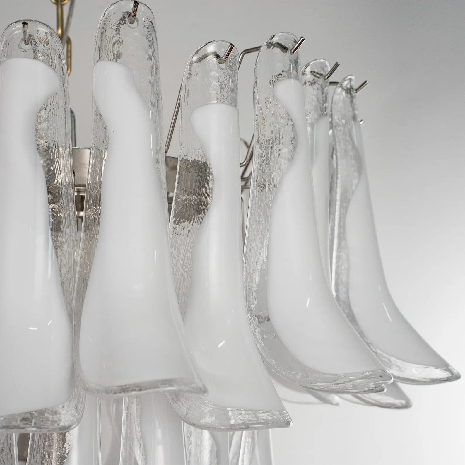 Murano Clear/White Petali Chandelier Ø75
