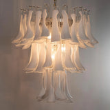 Murano Clear/White Petali Chandelier Ø75