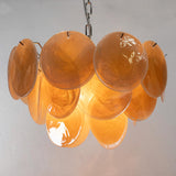 Murano Alabaster Amber Discs Chandelier