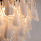 Murano Clear/White Rondini Chandelier Ø55 - 38 Glasses