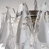 Murano Clear/White Rondini Chandelier Ø55 - 38 Glasses
