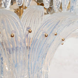 Murano Palmette Chandelier – 2 Tiers Opal Iridescent