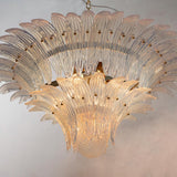 Murano Palmette Chandelier – 2 Tiers Opal Iridescent