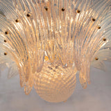 Murano Palmette Chandelier – 2 Tiers Opal Iridescent