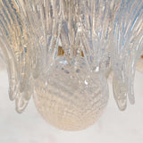 Murano Palmette Chandelier – 2 Tiers Opal Iridescent
