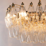 Murano Clear Poliedri Chandelier 50 cm