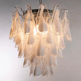 Murano Clear/White Rondini Chandelier Ø55 - 38 Glasses
