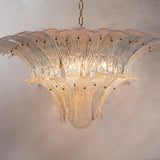 Murano Palmette Chandelier – 2 Tiers Opal Iridescent