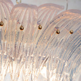 Murano Palmette Chandelier – 2 Tiers Opal Iridescent