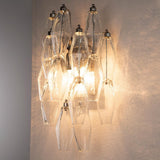 Murano Clear Polyhedrons Wall Sconce