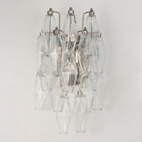 Murano Clear Polyhedrons Wall Sconce