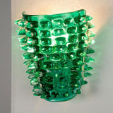 Murano Green Spikes Wall Lamp