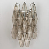 Murano Smoky Polyhedrons Wall Sconce