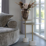 Lecco Side Table (Brass / Marble) - Bellavé Studio