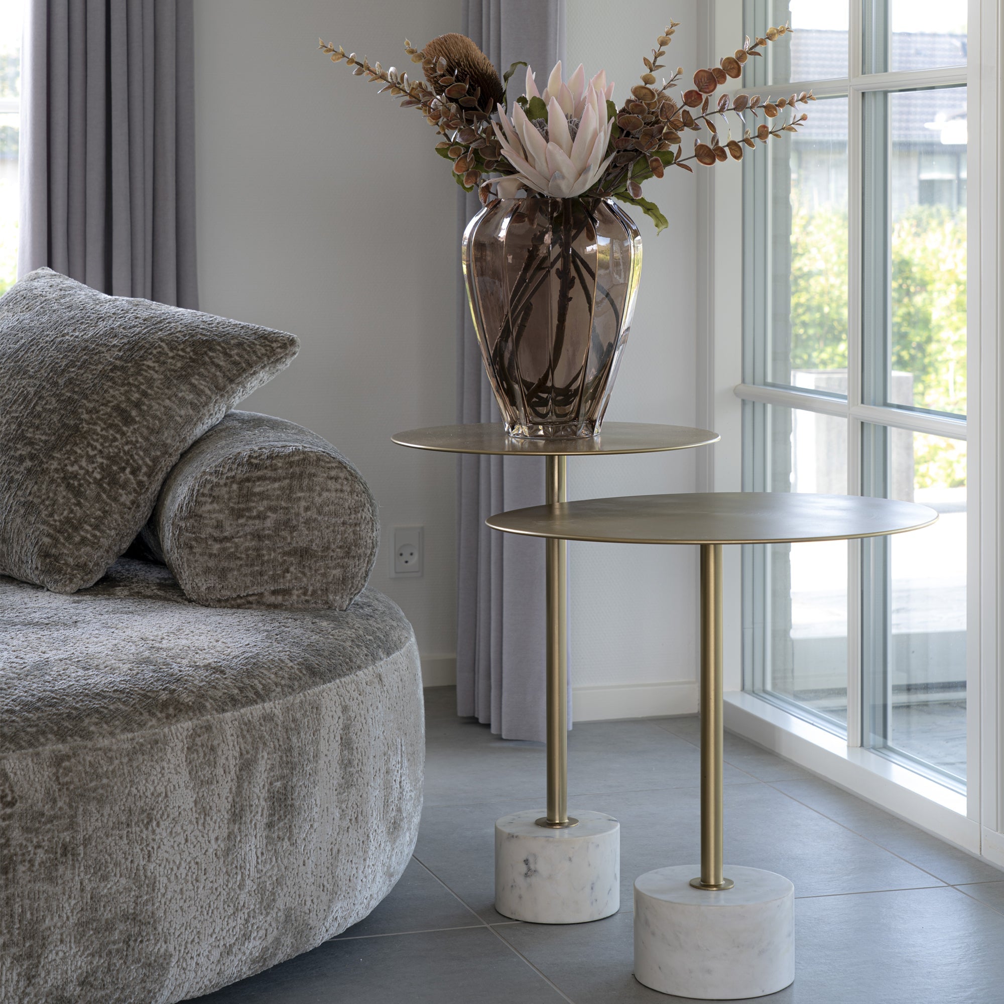 Lecco Side Table (Brass / Marble) - Bellavé Studio
