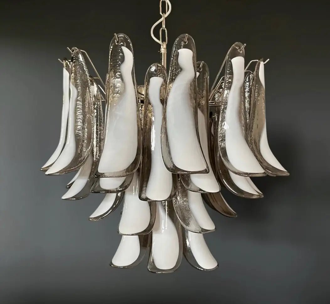 Mazzega Murano Smoked Lattimo Petali - Bellavé Studio