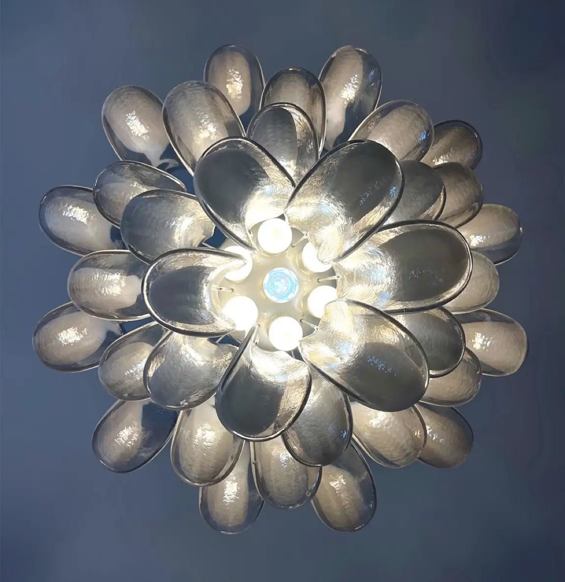 Mazzega Murano Smoked Lattimo Petali - Bellavé Studio