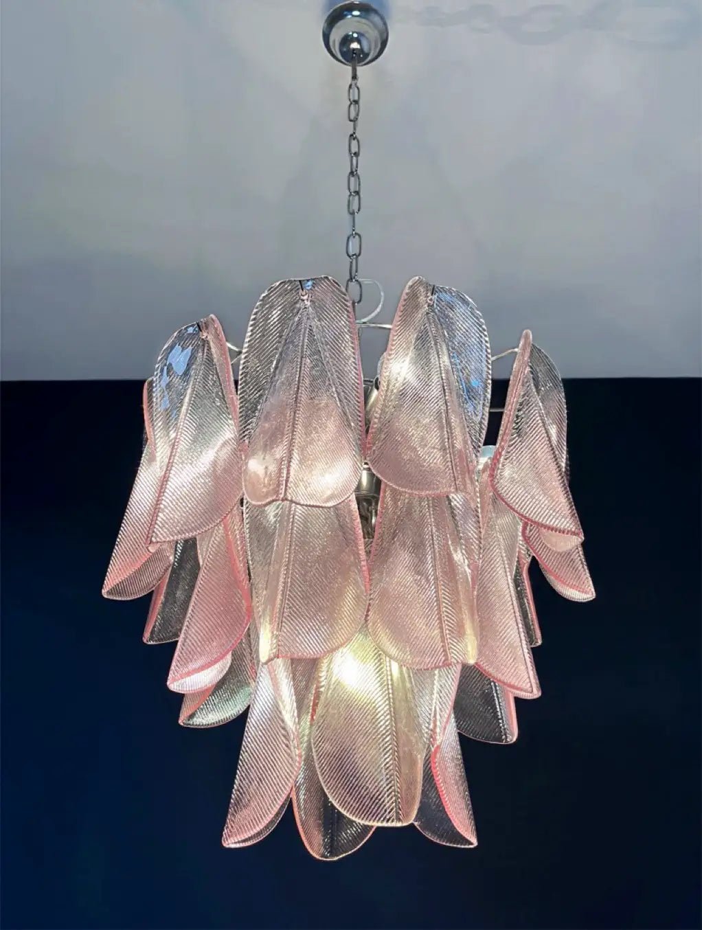 Mazzega Pink Rondini Murano Chandelier - Bellavé Studio
