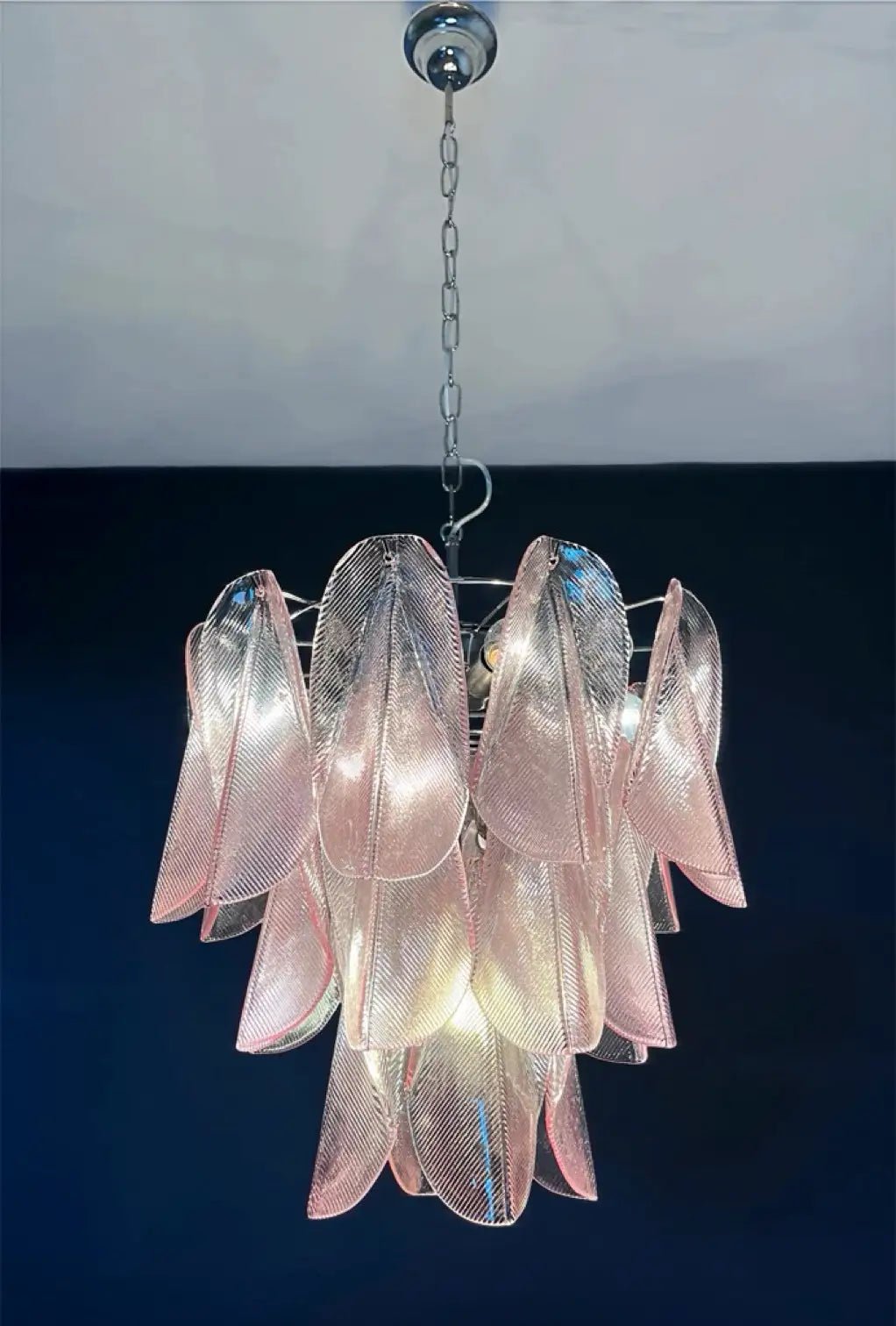 Mazzega Pink Rondini Murano Chandelier - Bellavé Studio