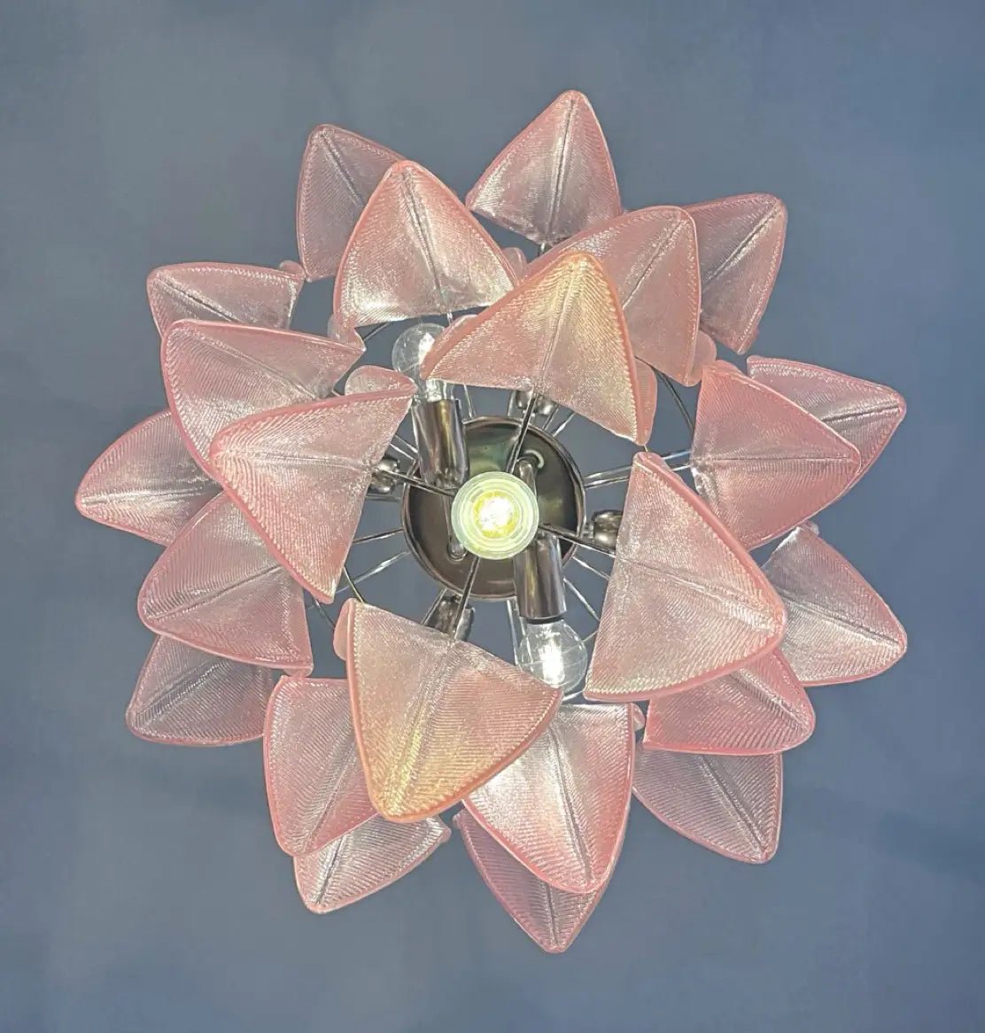 Mazzega Pink Rondini Murano Chandelier - Bellavé Studio