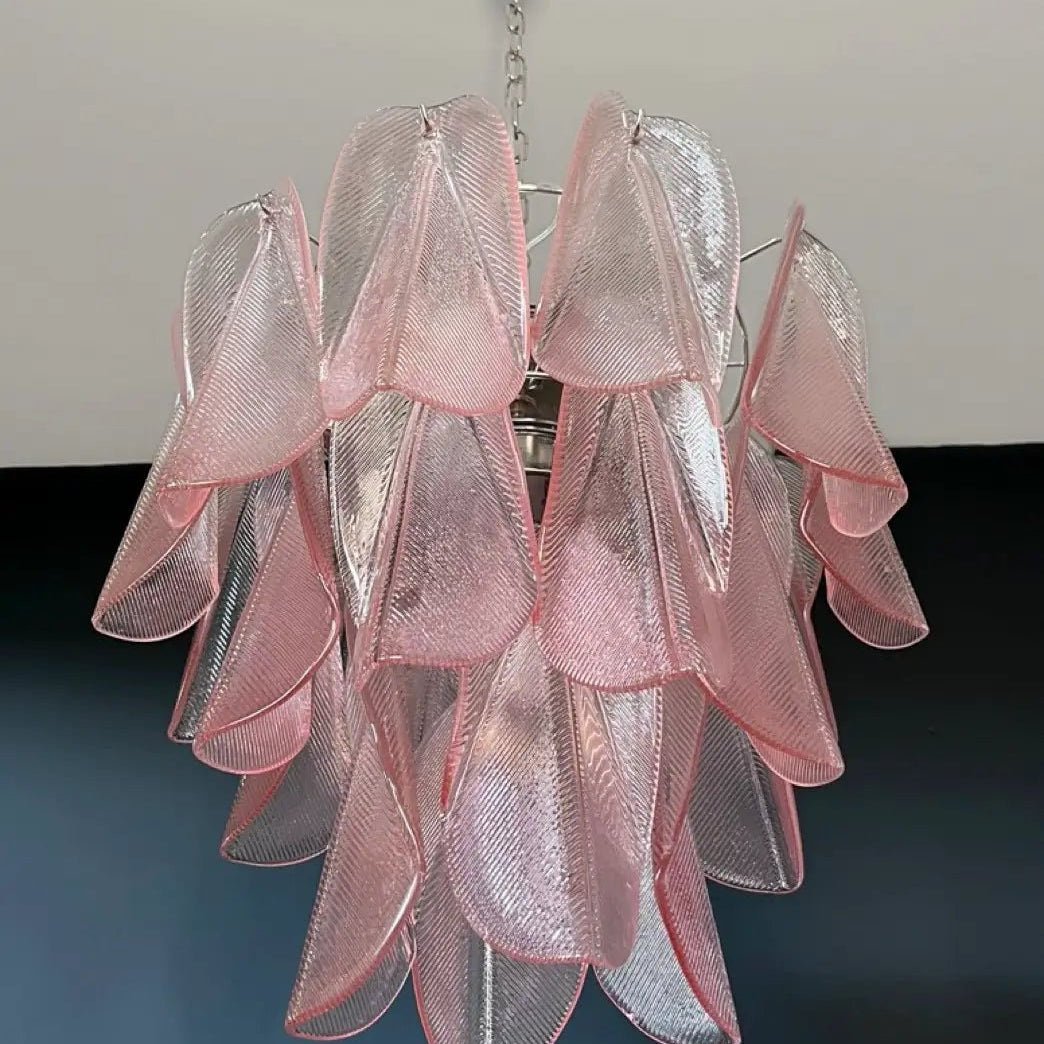 Mazzega Pink Rondini Murano Chandelier - Bellavé Studio