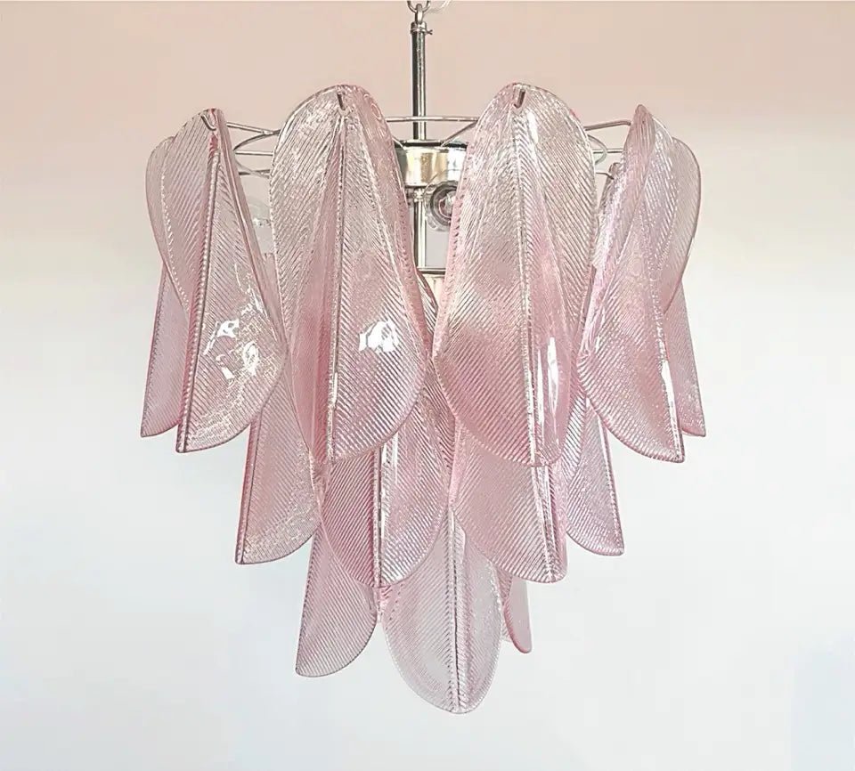 Mazzega Pink Rondini Murano Chandelier - Bellavé Studio
