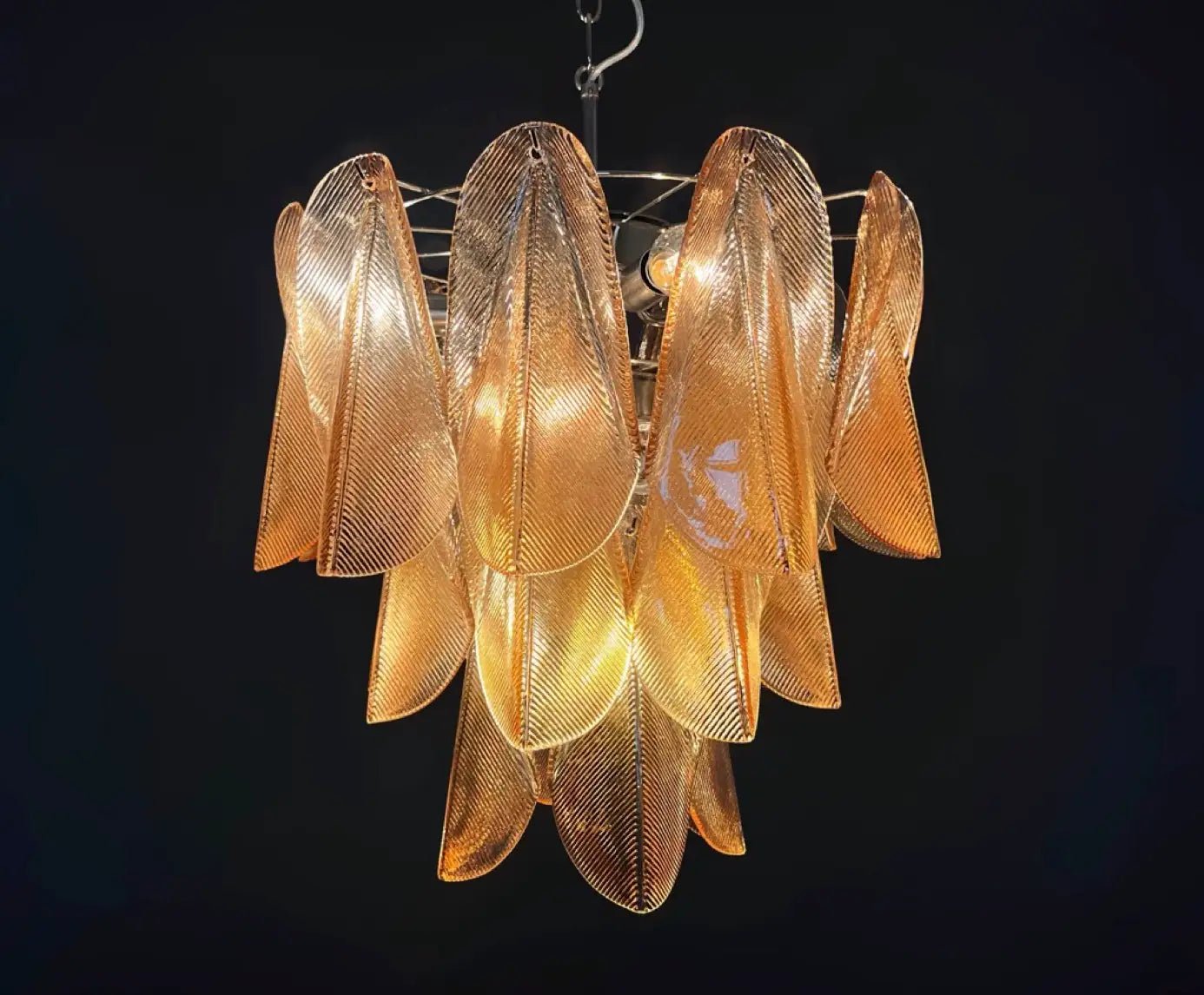 Mazzega Tobacco Rondini Murano Chandelier - Bellavé Studio