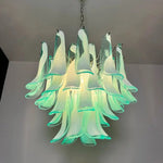Mazzega Turquoise Lattimo Murano Petali Chandelier - Bellavé Studio