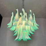 Mazzega Turquoise Lattimo Murano Petali Chandelier - Bellavé Studio