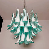 Mazzega Turquoise Lattimo Murano Petali Chandelier - Bellavé Studio