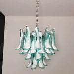 Mazzega Turquoise Lattimo Murano Petali Chandelier - Bellavé Studio