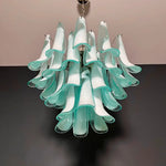 Mazzega Turquoise Lattimo Murano Petali Chandelier - Bellavé Studio