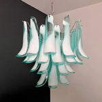 Mazzega Turquoise Lattimo Murano Petali Chandelier - Bellavé Studio