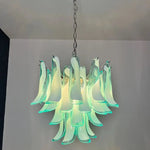 Mazzega Turquoise Lattimo Murano Petali Chandelier - Bellavé Studio