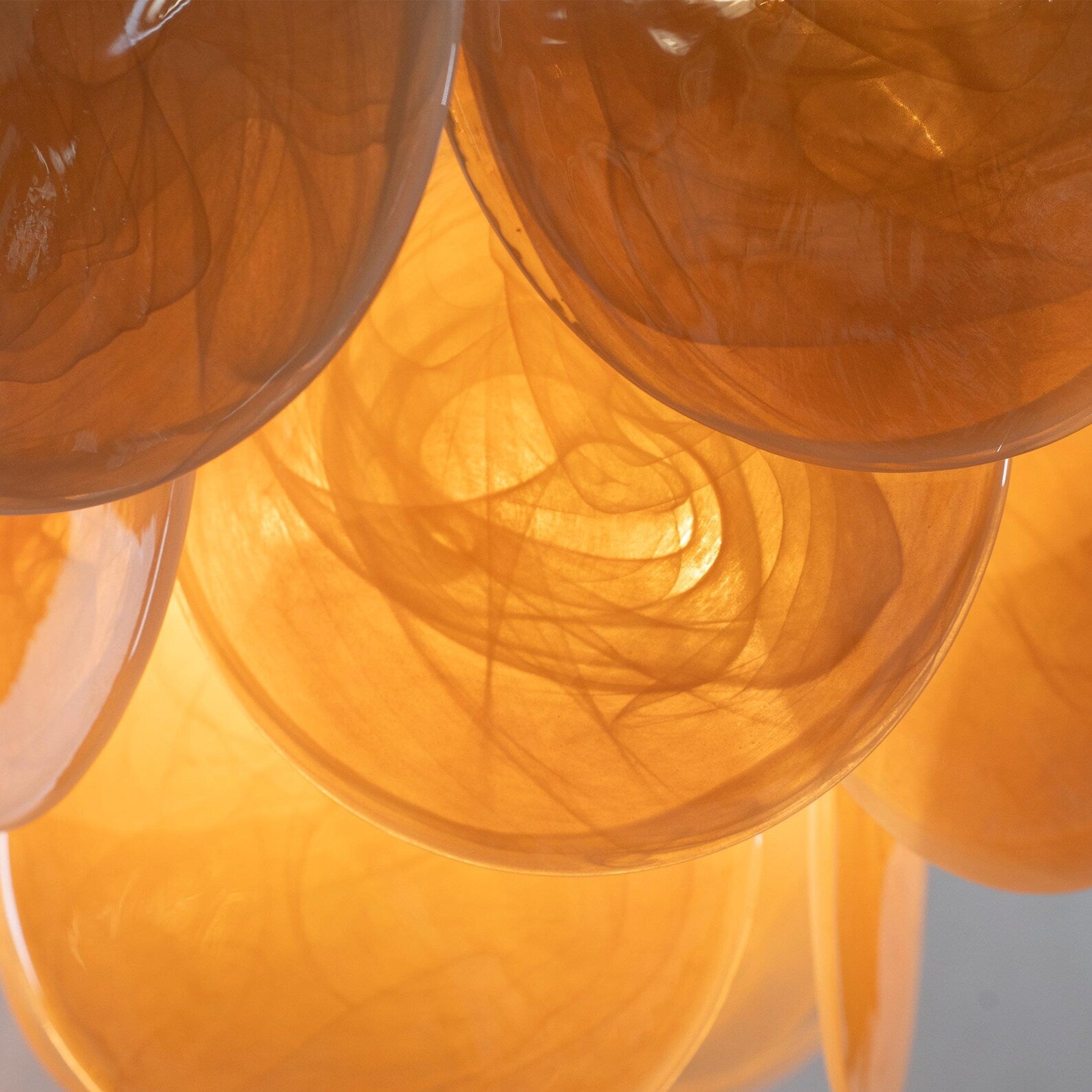 Murano Alabaster Amber Discs Chandelier - Bellavé Studio