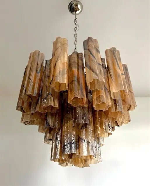 Murano Alabaster Amber Tronchi Chandelier Ø58 – 36 Tubes - Bellavé Studio