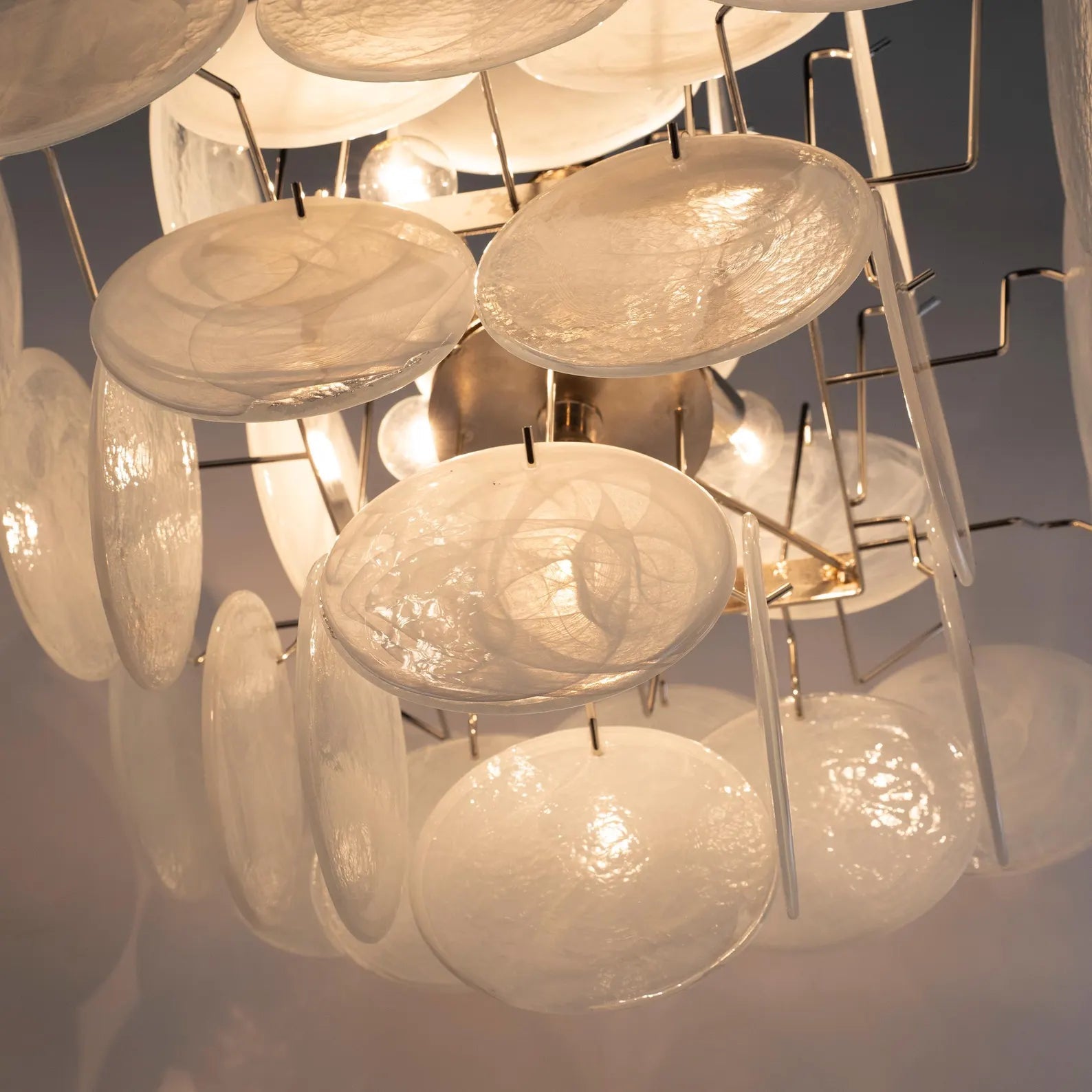Murano Alabaster Discs Chandelier Ø50 - Bellavé Studio