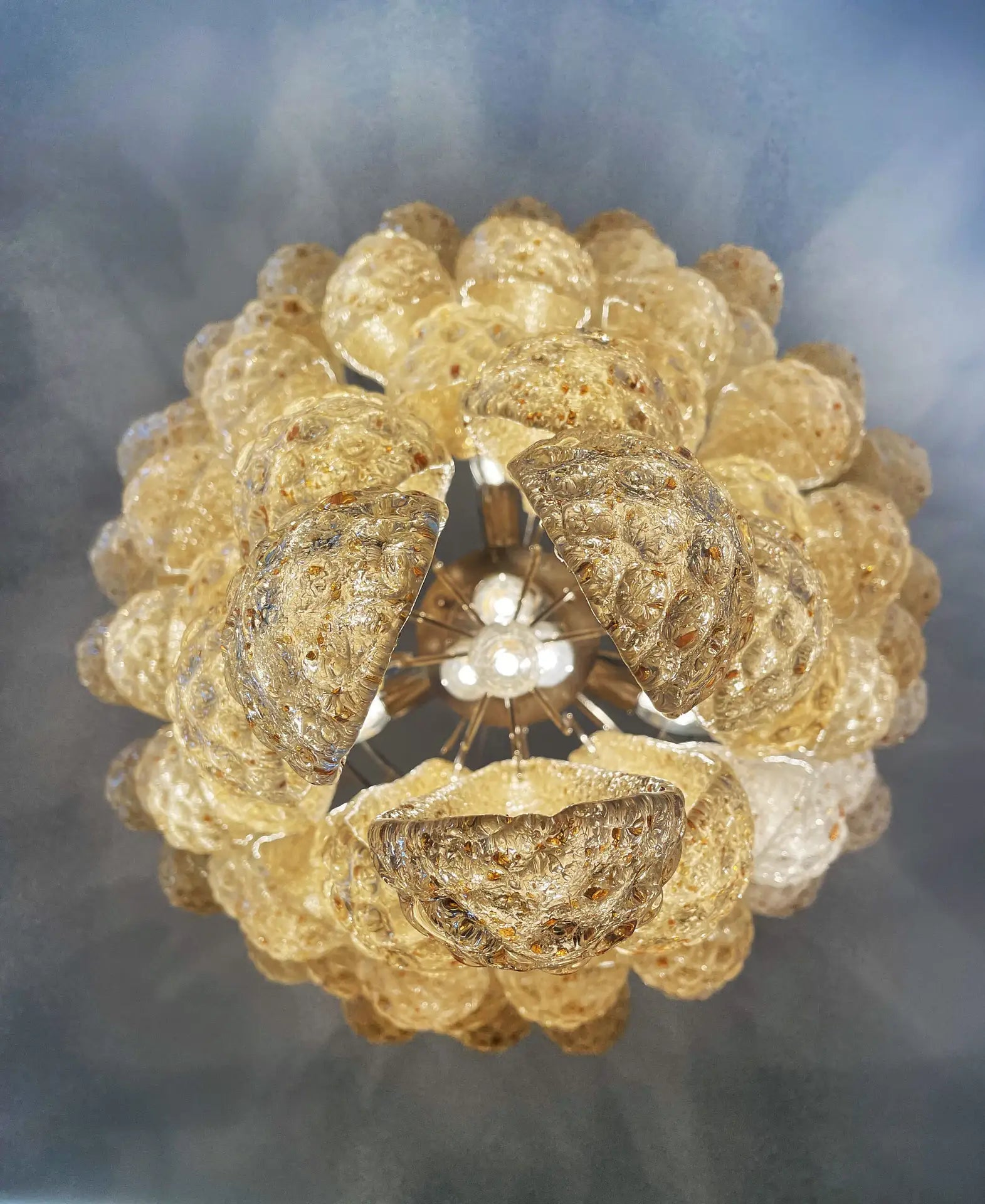 Murano Amber Drop Chandelier - 75 Drop - Bellavé Studio