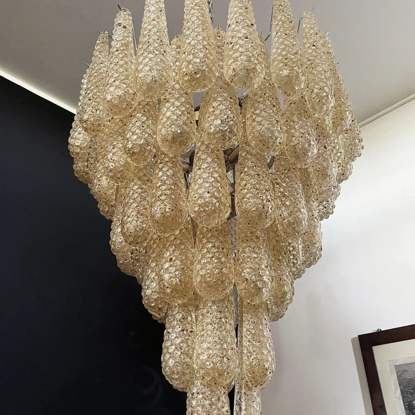 Murano Amber Drop Chandelier - 75 Drop - Bellavé Studio