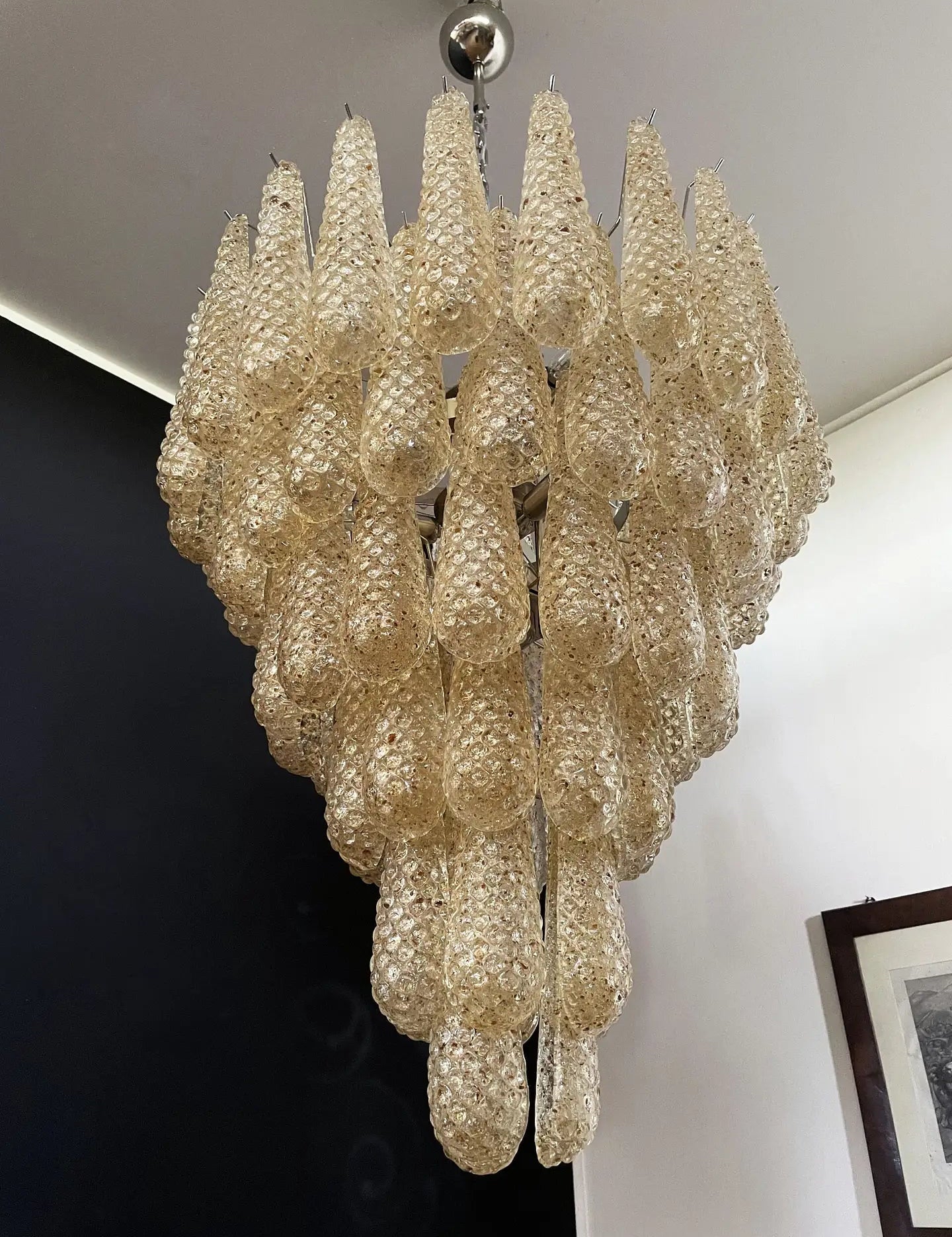 Murano Amber Drop Chandelier - 75 Drop - Bellavé Studio