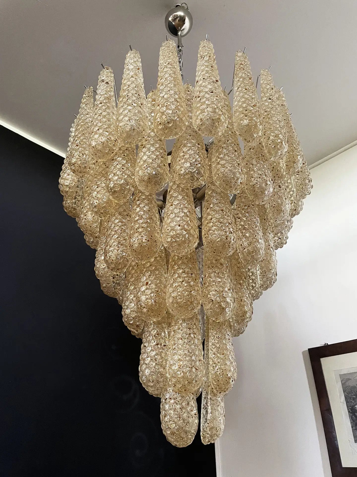 Murano Amber Drop Chandelier - 75 Drop - Bellavé Studio