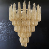 Murano Amber Drop Chandelier - 75 Drop - Bellavé Studio