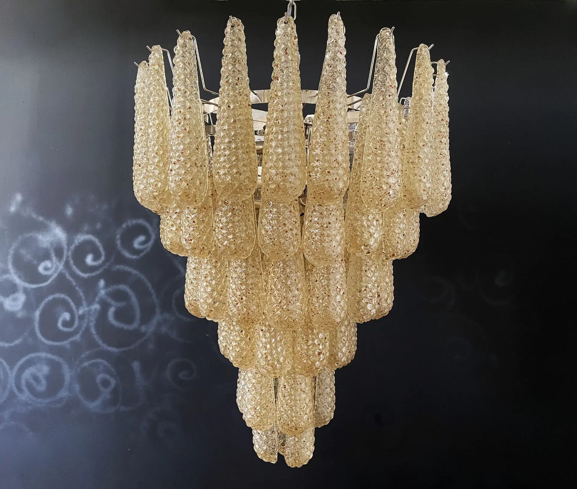 Murano Amber Drop Chandelier - 75 Drop - Bellavé Studio