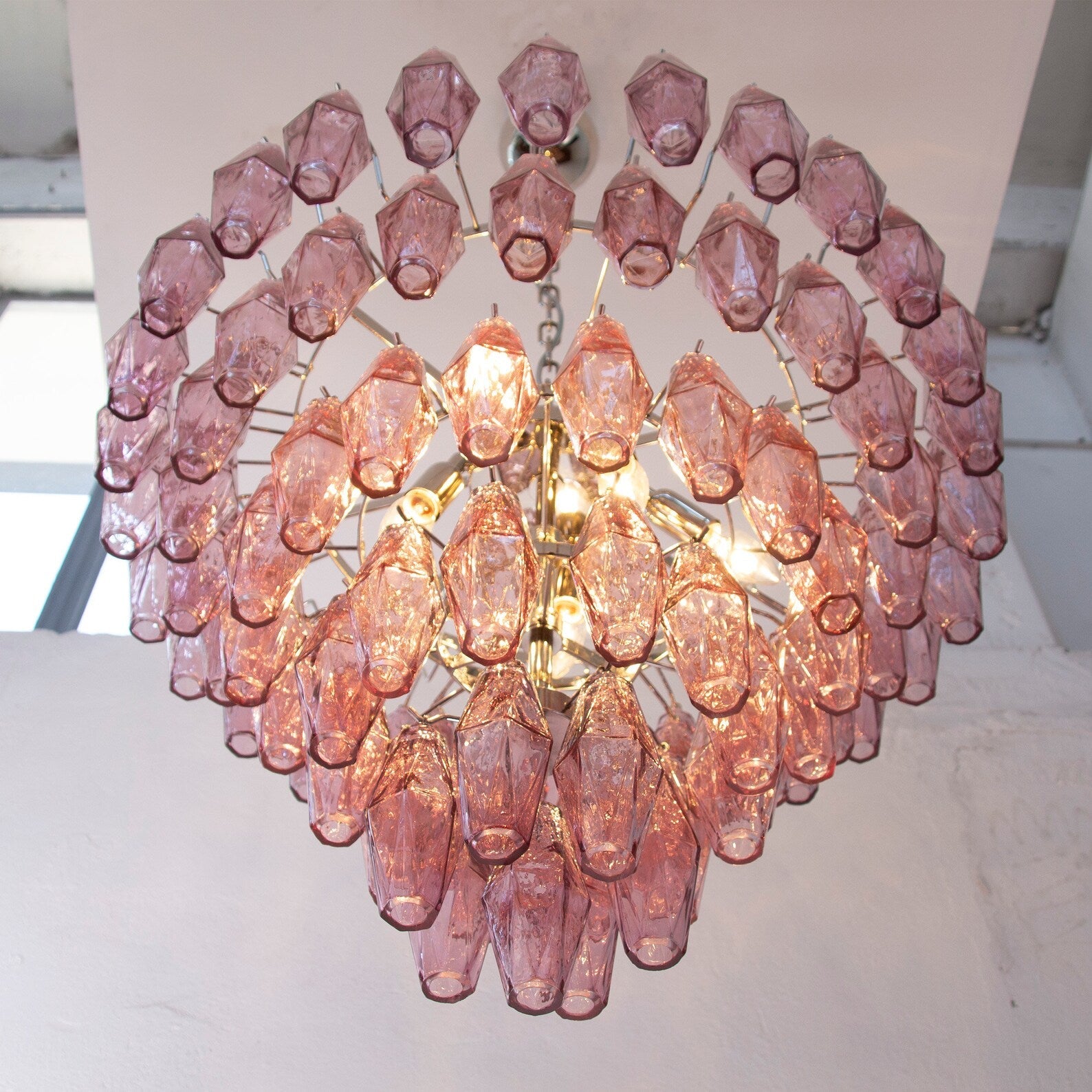 Murano Amethyst Poliedri Chandelier Ø75 - Bellavé Studio