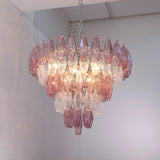 Murano Amethyst/Clear Poliedri Chandelier Ø75 - Bellavé Studio
