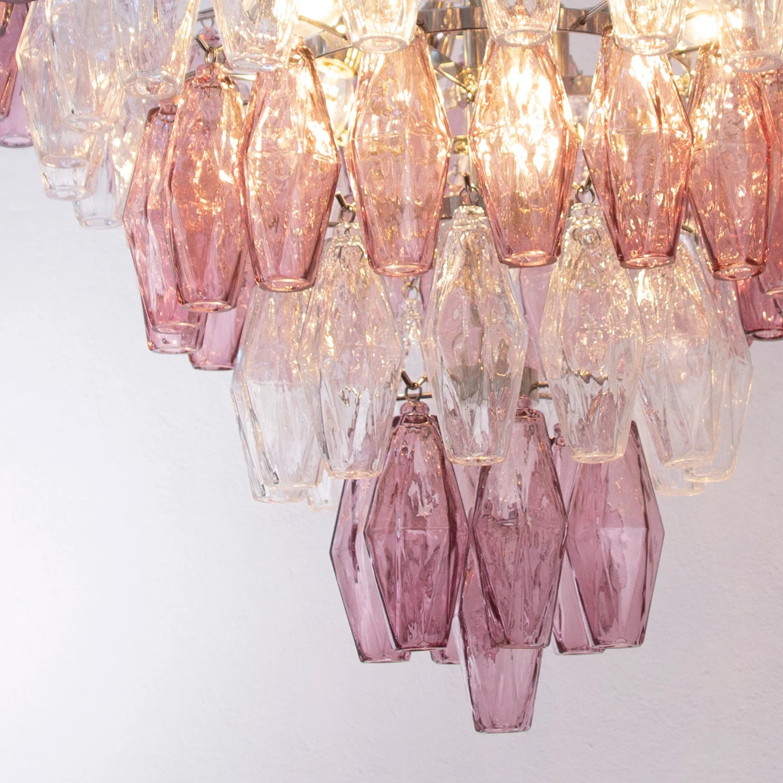 Murano Amethyst/Clear Poliedri Chandelier Ø75 - Bellavé Studio