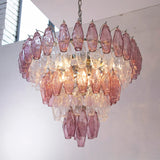 Murano Amethyst/Clear Poliedri Chandelier Ø75 - Bellavé Studio