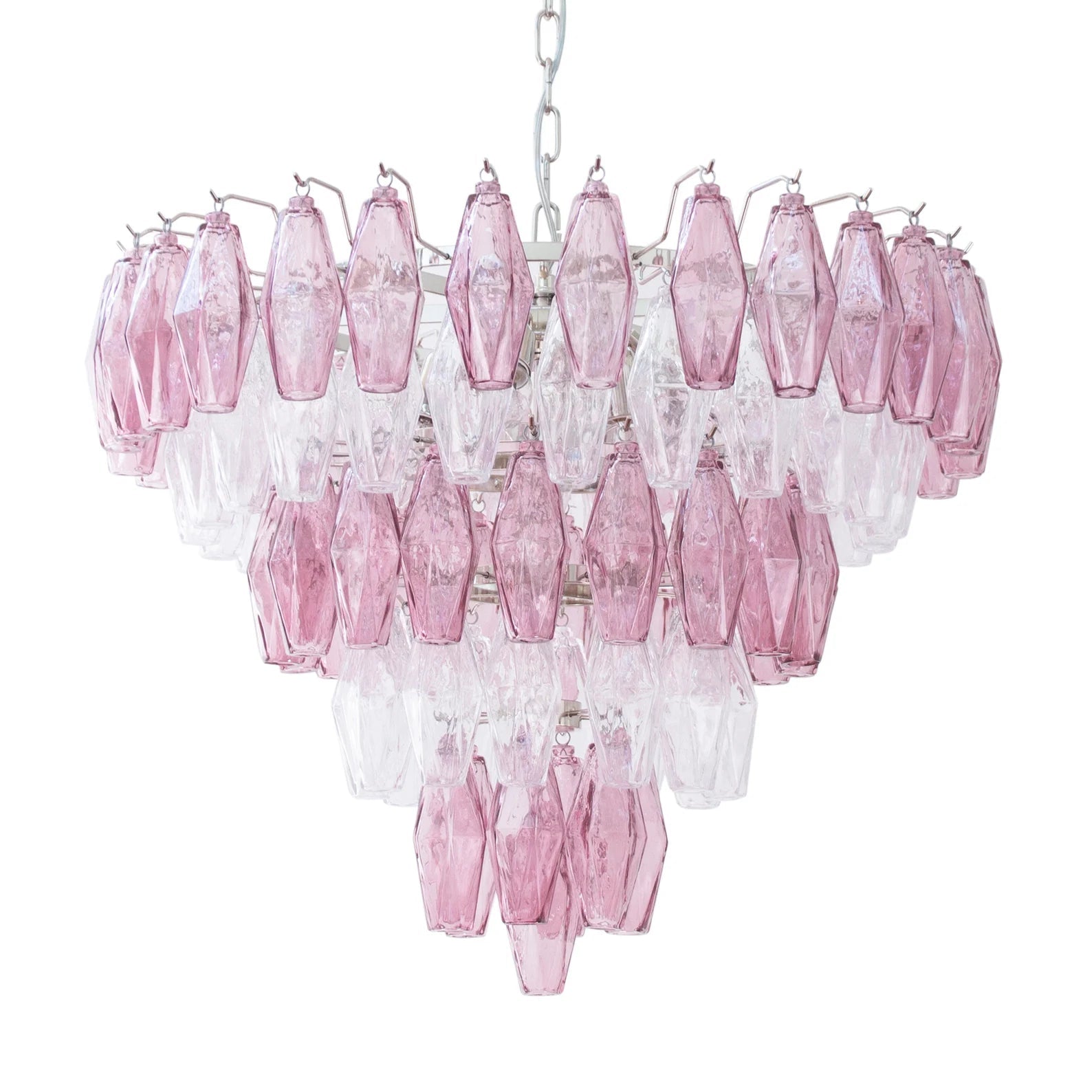 Murano Amethyst/Clear Poliedri Chandelier Ø75 - Bellavé Studio