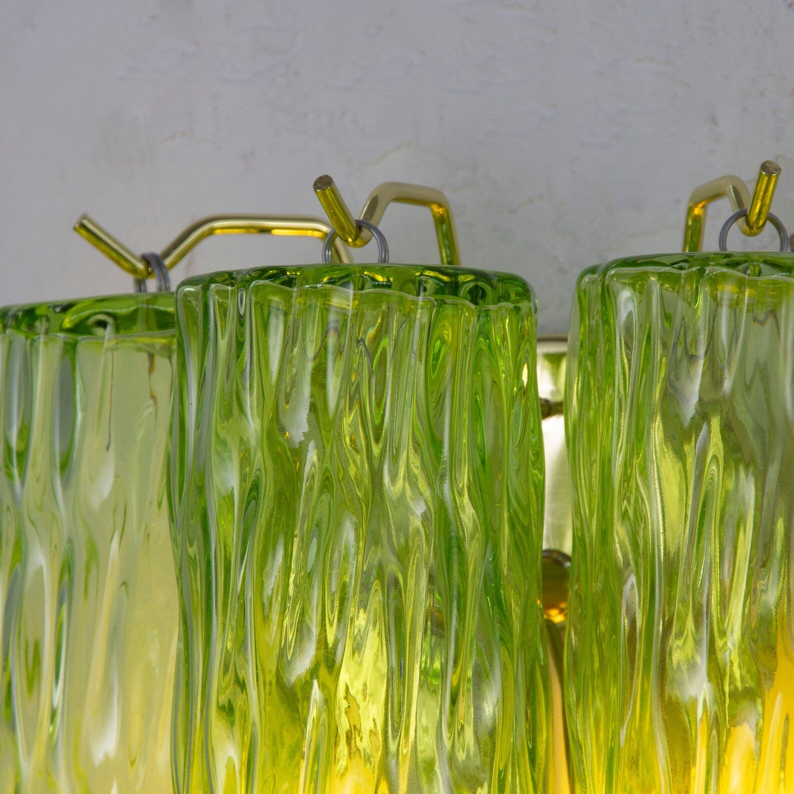 Murano Apple Green Tronchi Wall Sconces – Set of 2 - Bellavé Studio