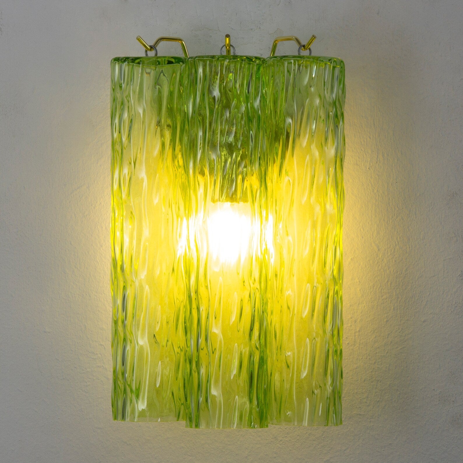 Murano Apple Green Tronchi Wall Sconces – Set of 2 - Bellavé Studio